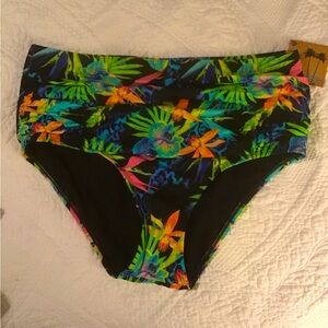 NWT Tropical Shirred High Waist Bikini Size 16